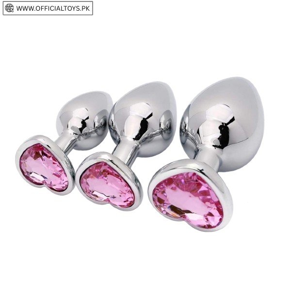 3 Pcs Set Luxury Metal Butt Plug Toys in Pakistan