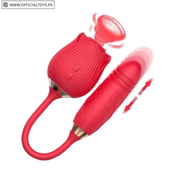 Rose Clit Sucker with Thrusting Egg Vibrator In Pakistan